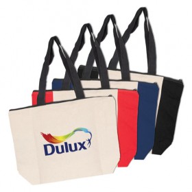 Calico Zip Shopping Bags